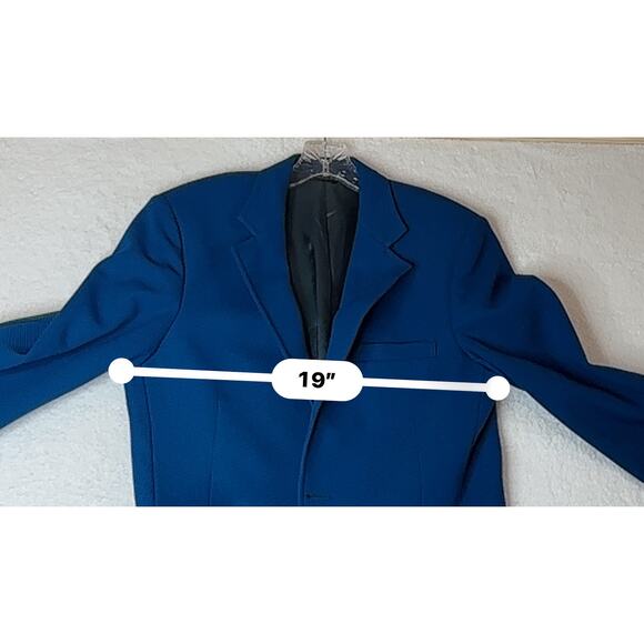 Vintage Hardwick Sport Coat Blazer Size 40L Cobalt Blue Waffle Weave Two Button - Picture 11 of 13